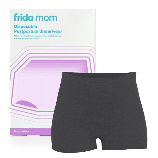 Picture of Frida Mom 8pc Postpartum Underwear, Disposable Boyshort Panties, Seamless, Stretch Support, New Mom Essentials, Size Regular (28in-42in)