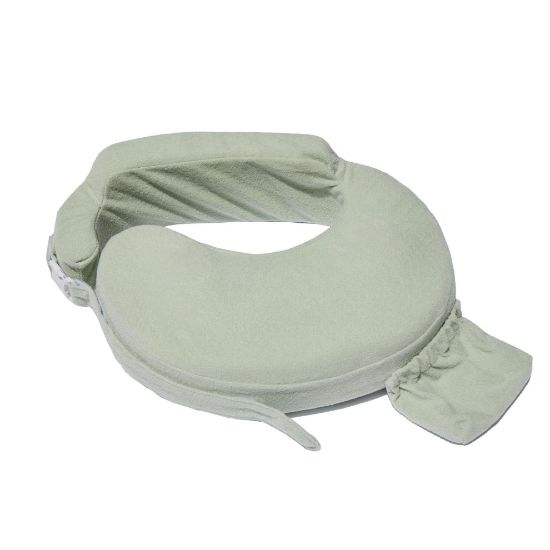 Picture of My Brest Friend Nursing Pillow - Deluxe - Enhanced Comfort w/Slipcover - Ergonomic Design for Ultimate Breastfeeding Support for Mom & Baby - Adjustable Backrest and Handy Side Pocket, Spring Green