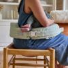 Picture of My Brest Friend Nursing Pillow - Deluxe - Enhanced Comfort w/Slipcover - Ergonomic Design for Ultimate Breastfeeding Support for Mom & Baby - Adjustable Backrest and Handy Side Pocket, Spring Green