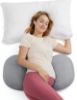 Picture of Momcozy Portable Pregnancy Pillow - W Shaped Maternity Support for Side Sleepers, Adjustable Travel Wedge Pillow for Back, Belly, and Hip Relief, Ideal for Pregnant Women, Deep Grey