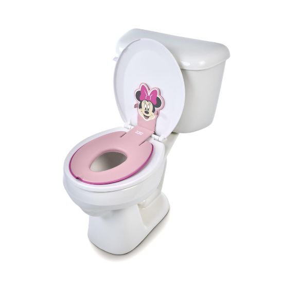 Picture of Bright Starts Disney Baby Minnie Mouse Flip & Sit Potty Training Seat, Attaches to Toilet Securely, Space Saving Design Fits Most Toilets