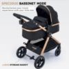 Picture of Accombe 2 in 1 Baby Stroller, Convertible Bassinet Pushchair for Infants and Newborns 0-36 Months