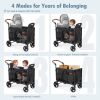 Picture of ZTDM Wagon Stroller for 2 Kids, High Seat & 5 Point Harness, Foldable All-Terrain Wagon for Toddler with Canopy, Parent Organizer, Shoulder Bag, Adjustable Handlebar, Ultimate Double (Black)