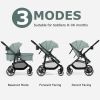 Picture of INFANS 2 in 1 Baby Stroller, High Landscape Infant Stroller & Reversible Bassinet Pram, Foldable Pushchair with Adjustable Canopy, Cup Holder, Storage Basket, Suspension Wheels (Green)