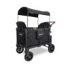 Picture of WONDERFOLD W4 Luxe Pro Stroller Wagon (4 Seater) - Collapsible Wagon Stroller with Seats Featuring 5-Point Safety Harnesses and Adjustable Sun Canopy, Jet Black