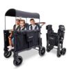 Picture of WONDERFOLD W4 Luxe Pro Stroller Wagon (4 Seater) - Collapsible Wagon Stroller with Seats Featuring 5-Point Safety Harnesses and Adjustable Sun Canopy, Jet Black