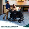 Picture of WONDERFOLD W4 Luxe Pro Stroller Wagon (4 Seater) - Collapsible Wagon Stroller with Seats Featuring 5-Point Safety Harnesses and Adjustable Sun Canopy, Jet Black