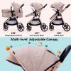 Picture of Lortsybab 2-in-1 Baby Stroller - Folding Infant Newborn Pram Stroller with Reversible Seat - Toddler Strollers for 0-36 Months Old Babies (Beige)