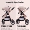 Picture of Lortsybab 2-in-1 Baby Stroller - Folding Infant Newborn Pram Stroller with Reversible Seat - Toddler Strollers for 0-36 Months Old Babies (Beige)