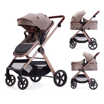 Picture of Lortsybab 2 in 1 Baby Stroller, Newborn Infant Toddler Convertible Pram Stroller for 0-36 Months Old Babies (Beige)