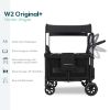 Picture of WONDERFOLD W2 Original + Stroller Wagon (2 Seater) - Collapsible Wagon Stroller with Seats with 5-Point Harnesses, Easy-Access Door, and Adjustable Sun Canopy, Black