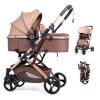 Picture of 2 in 1 Baby Stroller Newborn Foldable Pushchair with Adjustable Canopy Folding High Landscape Infant Carriage, Anti-Shock Toddler Pushchair