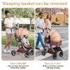 Picture of 2 in 1 Baby Stroller Newborn Foldable Pushchair with Adjustable Canopy Folding High Landscape Infant Carriage, Anti-Shock Toddler Pushchair