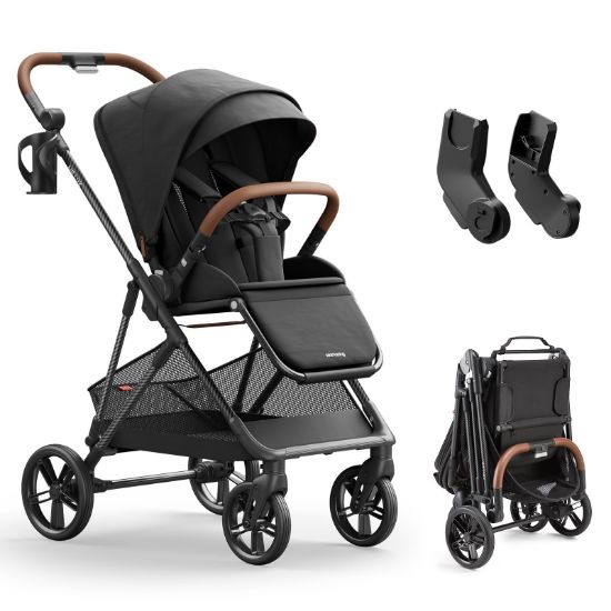Picture of MAMAZING Air Lux Baby Stroller, Carbon Fiber Frame Only 15.8lbs, Compact Fold Toddler Stroller with Reversible Seat with Infant Insert, Included UPF 50+ Canopy, Large Storage Basket & Car Seat Adapter