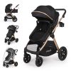 Picture of 6-in-1 Convertible Baby Stroller with Bassinet Pushchair - Folding Infant Newborn Stroller w/Footmuff, Rain Cover, Cup Holder & Large Storage, Toddler w/All-Scene Large Wheels, Reversible Seat(Black)