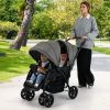 Picture of INFANS Double Stroller, Foldable Baby Tandem Stroller with Djustable Backrest Canopy Footrest, 5-Point Harness, Storage Basket, Convertible Compact Twin Stroller for Infants and Toddlers