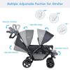 Picture of BABY JOY Double Stroller, Foldable Lightweight Twin Stroller with Tandem Seating, Adjustable Backrest/Canopy/Footrest, 5-Point Harness, Storage Basket, Newborn and Toddler (Black)
