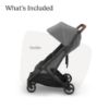 Picture of UPPAbaby Minu Duo Side-by-Side Double Stroller - Lightweight + Compact Design for Travel - Easy Fold- From Birth to Toddler - Independent Recline -Greyson(Charcoal Mlange/Carbon Frame/Saddle Leather)