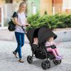 Picture of HONEY JOY Double Stroller, Foldable Lightweight Infant Twin with Tandem Seating, 5-Point Harness, Recline Seat, Storage Basket, Compact Baby Double Stroller Newborn and Toddler (Black)