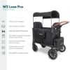 Picture of WONDERFOLD W2 Luxe Pro Stroller Wagon (2 Seater) - Collapsible Wagon Stroller with Seats Featuring 5-Point Safety Harnesses and Adjustable Sun Canopy, Jet Black
