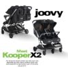 Picture of Joovy Kooper X2 Double Stroller, Lightweight Travel Stroller, Compact Fold with Tray, Black