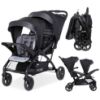 Picture of Baby Trend Double Stroller with Canopy Visors, Storage Basket and 2 Cup Holders, Sit N' Stand 2.0 DLX, Stormy - Foldable Infant and Toddler Tandem Stroller and Travel System