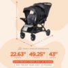 Picture of Baby Trend Double Stroller with Canopy Visors, Storage Basket and 2 Cup Holders, Sit N' Stand 2.0 DLX, Stormy - Foldable Infant and Toddler Tandem Stroller and Travel System