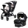 Picture of Baby Trend Sit N' Stand Tandem Double Stroller 2.0 DLX and EZ-Lift Plus Car Seat Set with 5 Point Safety Harnesses and Cozy Cover, Modern Khaki