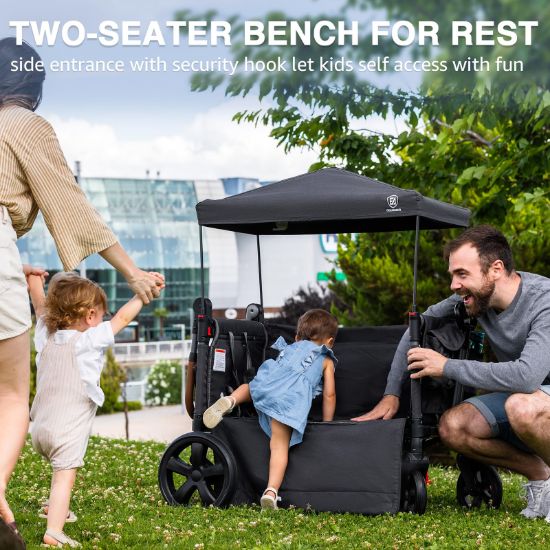 MyLittleUS. EVER ADVANCED Side-Unzip Stroller Wagon for 2 Kids - 2-in-1 ...