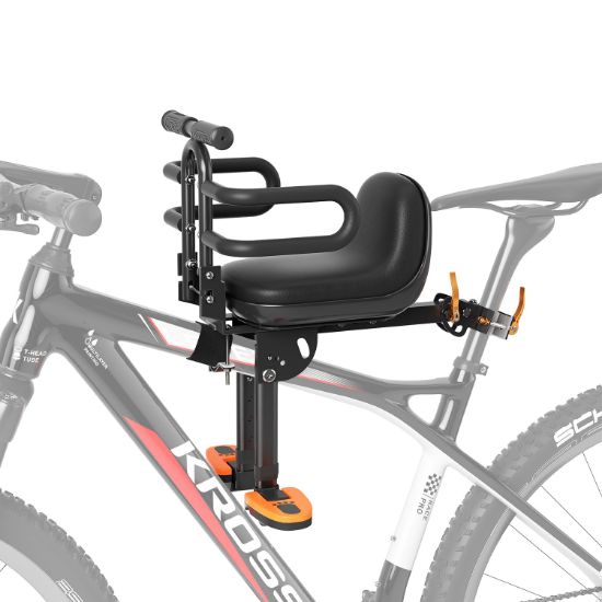 Picture of XIEEIX Front Mounted Child Bike Seat, Kids Bike Seat with Guardrail, High Seat Cushion Backrest Mountain Bike Child Bike Seat, Bicycle Child Safety Seat for Children from 1 to 3 Years Old
