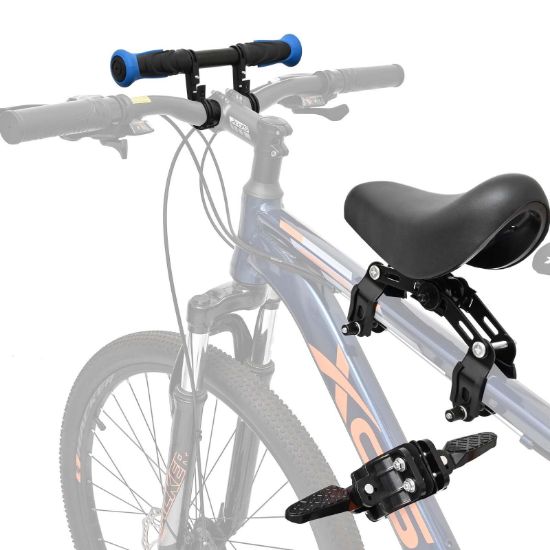 Picture of Auwey Kids Bike Seat Child Bike Seat Front Mount Toddler Bike Seat for 2-5 Years Child Bicycle Seats with Foot Pedals Compatible with All Adult Mountain Bikes