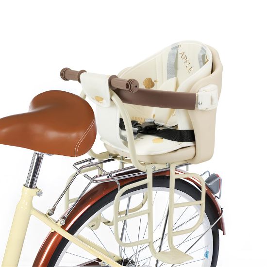 Picture of Kid's Bike seat Rear Child Carrier Bike Chair for Bicycle Kids seat for Children,Kids Rear Mount Bike seat, Rear Frame Mounted child Bike Seats ,Toddler Bike Seat for Children 2~5 Years off-white