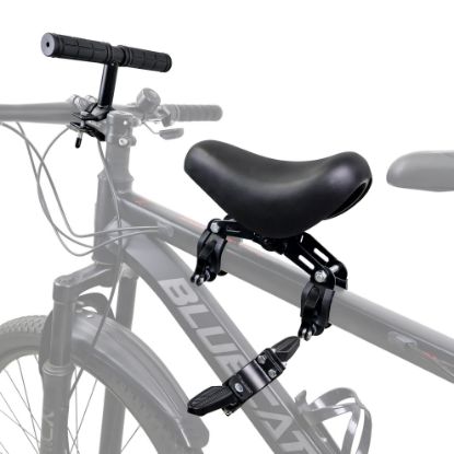 Picture of Alaxciax Front Mounted Bicycle Seats for Children, Kid Bike Seat Mountain with Handlebars Foot Pedals for Children 2~5 Years (Black) (Black)