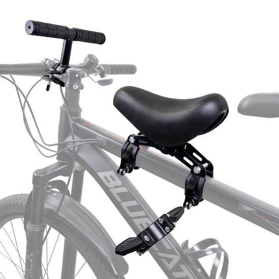 Picture of Alaxciax Front Mounted Bicycle Seats for Children, Kid Bike Seat Mountain with Handlebars Foot Pedals for Children 2~5 Years (Black) (Black)
