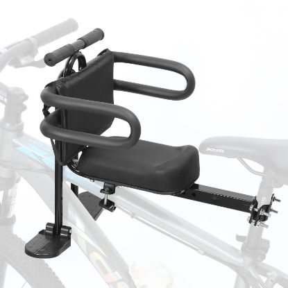 Picture of Kids Bike Seat Front Mounted and Handlebar Child Bike Seat Detachable Front Mounted Toddler Bicycle Seats Bicycle Seats with Foot Pedals for Children 2~5 Years Compatible with All Adult MTB