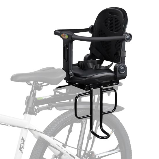 Picture of SNMUMU Rear Child Bike Seat, Rear Wraparound Kid Bike Seat Adjustable Backrest Arc Height with Harness and Pedals, Toddler Bike Seat for Adult Bicycles, Perfect for Children 6 Months to 5 Years