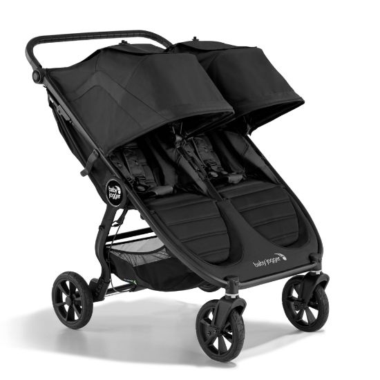 Picture of Baby Jogger City Mini GT2 All-Terrain Double Stroller Jet Black Perfect for Newborn and Toddler Compatible with Britax Cybex Graco and Maxi Cosi Infant Car Seats