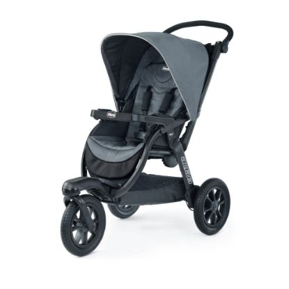 Picture of Chicco Activ3 Jogging Stroller, All-Terrain Stroller, Compatible with Chicco Infant Car Seats (not Included), Baby Travel Gear, Eclipse/Grey