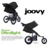 Picture of Joovy Zoom360 Ultralight Jogging Stroller Featuring High Child Seat, Shock-Absorbing Suspension, Extra-Large Air-Filled Tires, Parent Organizer, Air Pump, and Easy One-Hand Fold (Black)