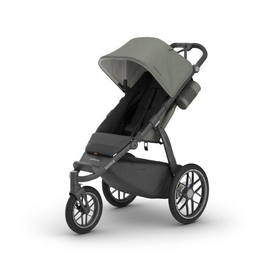 Picture of UPPAbaby Ridge V2 Jogging Stroller | All-Terrain Performance Suspension + Never-Flat Tires Built for Walking, Running + Trails | Water Bottle Holder Included | Evelyn (Meadow Green | Carbon Frame)