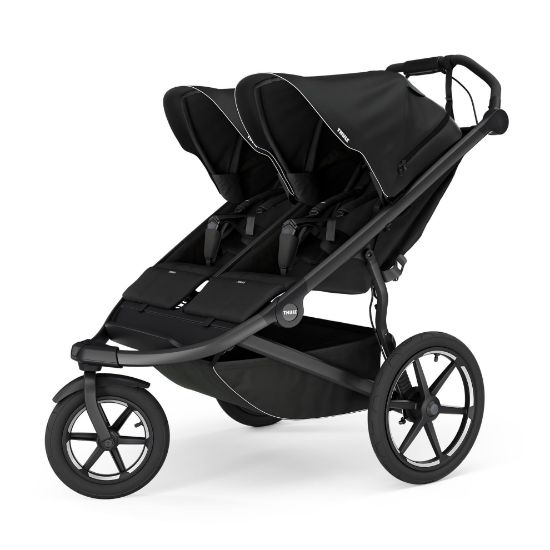 Picture of Thule Urban Glide 3 Double Child All-Terrain Stroller, One-Handed fold with self Standing Design, Air-Filled Tires, Upright Seats with Adjustable Recline and Built-in Leg Rest