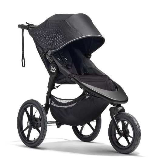 Picture of Baby Jogger Summit X3 3-Wheel Jogging Stroller with Hand Brake One-Hand Compact Fold & All-Wheel Suspension Midnight Black