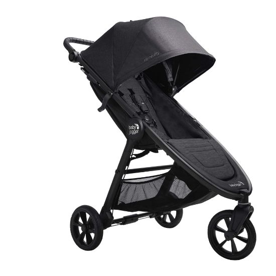 Picture of Baby Jogger City Mini GT2 All-Terrain Stroller Black Complete with Adjustable Handlebar Hand-Operated Parking Brake and car seat Adapter