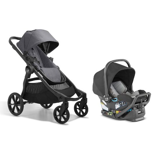 Picture of Baby Jogger City Select 2 Single-to-Double Modular Travel System Includes City GO 2 Infant Car Seat Radiant Slate