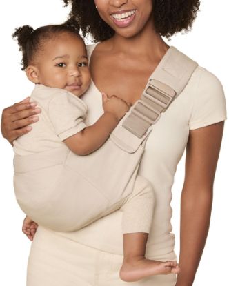 Picture of Ergobaby Upsie Sling Baby Carrier for Babies and Toddlers 6-48 Months (17-45 lbs) - 2-Position Ergonomic Baby Carrier with Front Storage Pocket, Hip-Healthy Positioning - Natural Beige