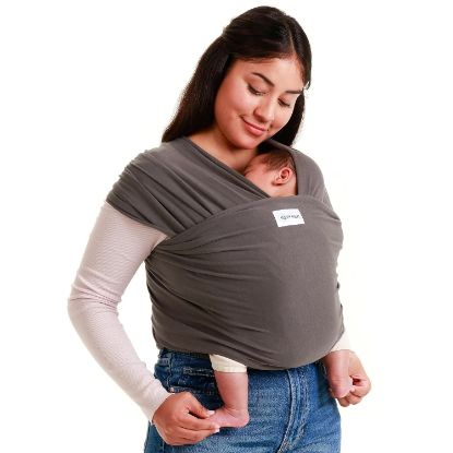 Picture of Sleepy Wrap Stretchy Ergonomic Baby Carrier Sling for Newborns to Toddlers - Hands-Free Lightweight Baby Wrap 7-35 lbs (Dark Gray)