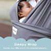Picture of Sleepy Wrap Stretchy Ergonomic Baby Carrier Sling for Newborns to Toddlers - Hands-Free Lightweight Baby Wrap 7-35 lbs (Dark Gray)