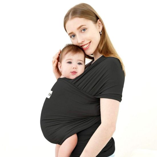 Picture of Acrabros Baby Wrap Carrier,Hands Free Baby Carrier Sling,Lightweight,Breathable,Softness,Perfect for Newborn Infants and Babies Shower Gift,Black