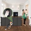 Picture of 96 Inch Wide Reinforced Retractable Baby Gate with Support Rods, Extra Long Dog Gate Retractable Gate Outdoor Gates for Decks, Prevent Crawling Under Extra Long Baby Gates for Large Openings, Black
