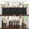 Picture of 96 Inch Wide Reinforced Retractable Baby Gate with Support Rods, Extra Long Dog Gate Retractable Gate Outdoor Gates for Decks, Prevent Crawling Under Extra Long Baby Gates for Large Openings, Black